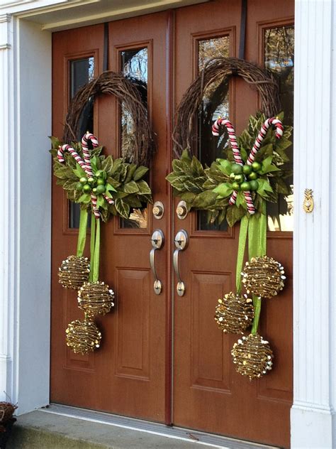 christmas wreath double front door